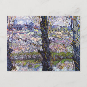 Postal Vista de Arlés jardín en flor de Van Gogh