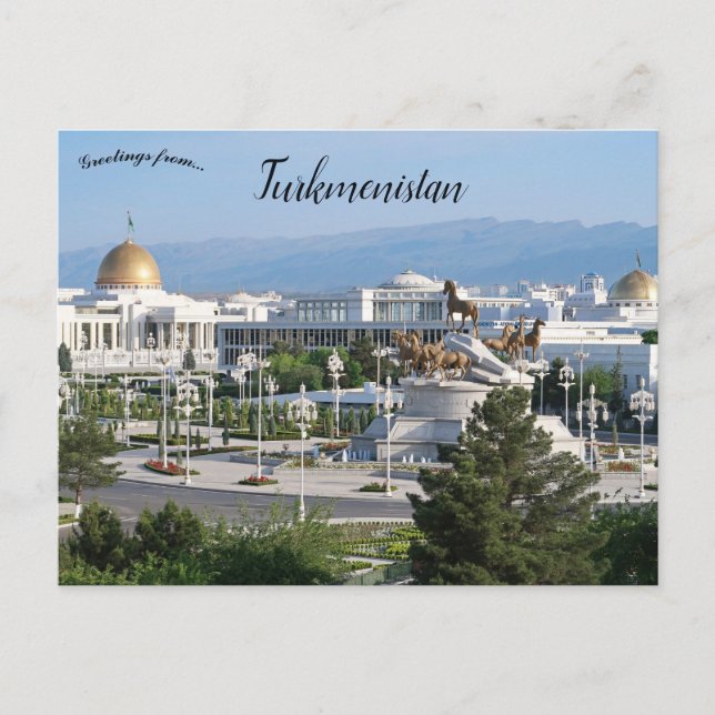Postal Vista de Asjabat Turkmenistán (Anverso)