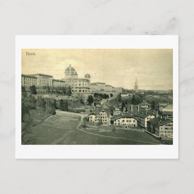 Postal Vista de Berna Suiza Vintage (Anverso)