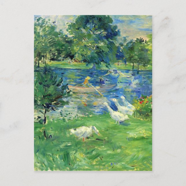 Postal Vista de Bois de Boulogne por Berthe Morisot (Anverso)