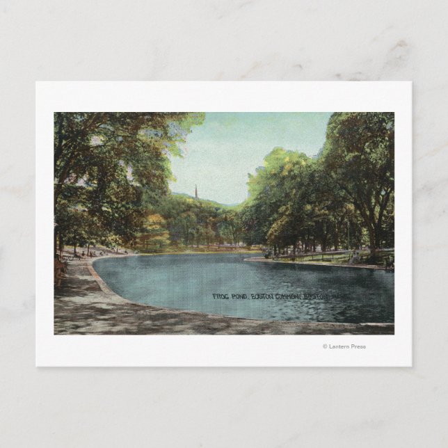Postal Vista de Boston Common Frog Pond # 2 (Anverso)