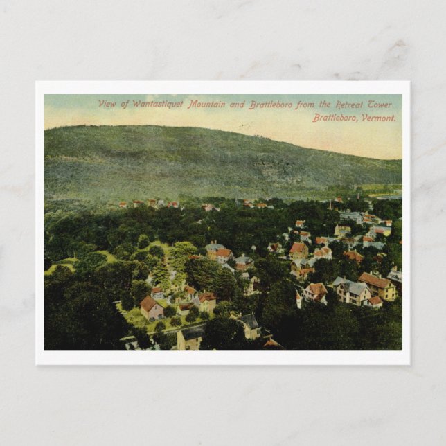 Postal Vista de Brattleboro, VT 1913 Vintage (Anverso)