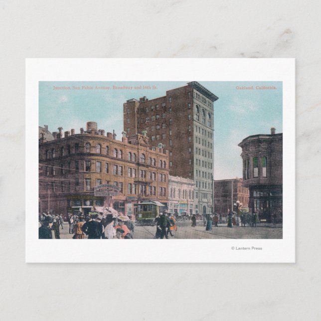 Postal Vista de Broadway, calle 14, San Pablo Ave Junctio (Anverso)