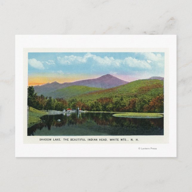 Postal Vista de cabeza y lago en la sombra de India (Anverso)