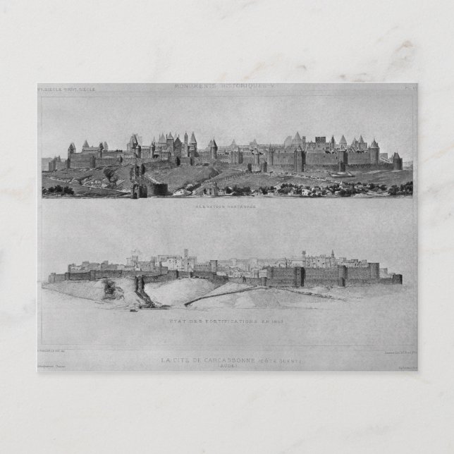 Postal Vista de Carcassonne desde el lado oeste (Anverso)