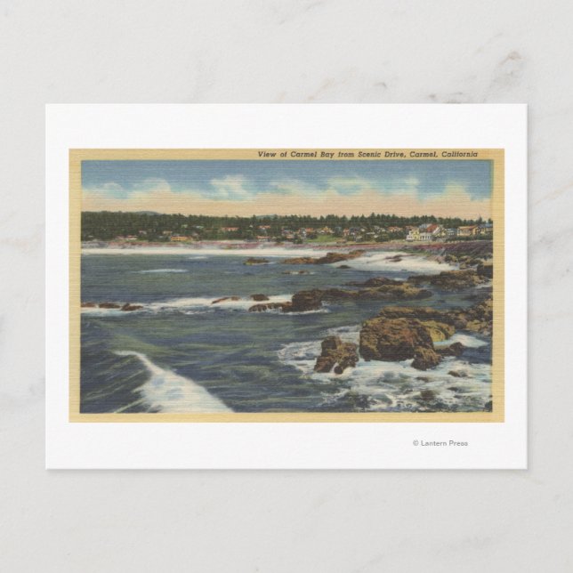 Postal Vista de Carmel Bay desde Scenic Drive (Anverso)
