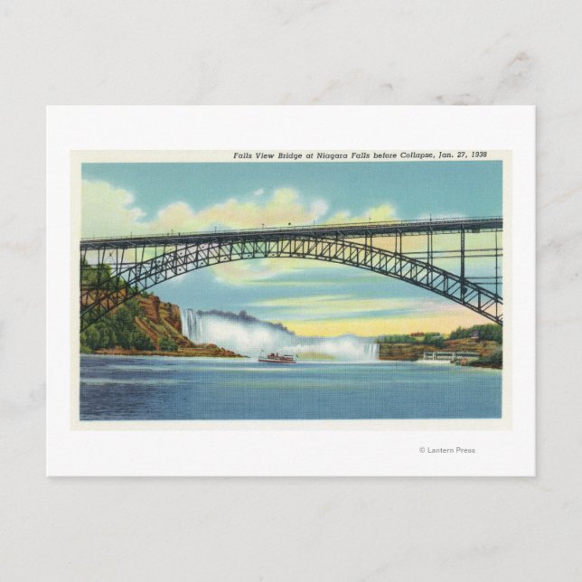 Postal Vista de Cataratas Ver el puente antes de colapsar (Anverso)
