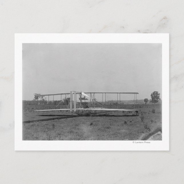 Postal Vista de cierre del avión de Wright Brothers (Anverso)