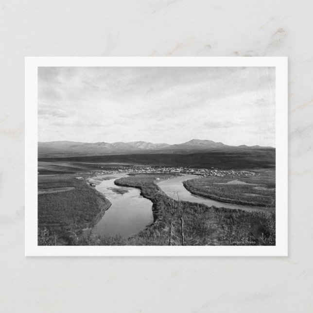 Postal Vista de ciudad de Iditarod, fotografía de Alaska (Anverso)