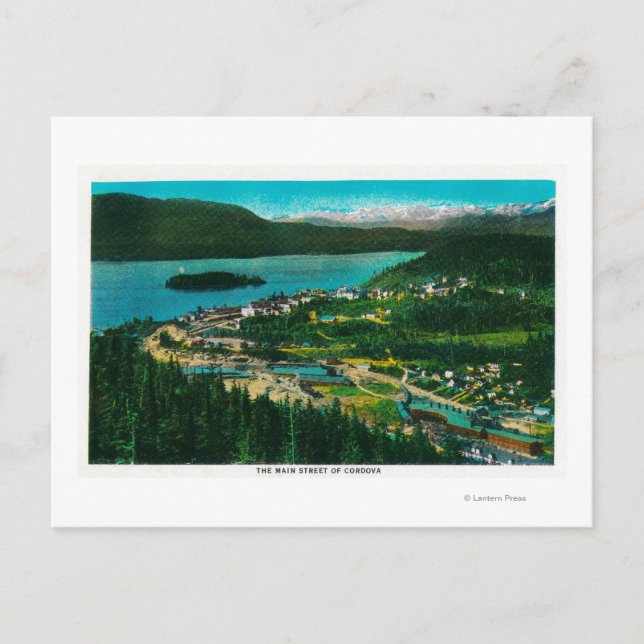 Postal Vista de Córdova, AlaskaCordova, AK (Anverso)