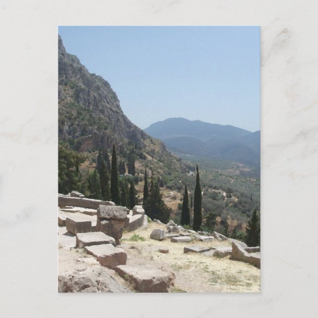 Postal Vista de Delfos, Grecia (Anverso)