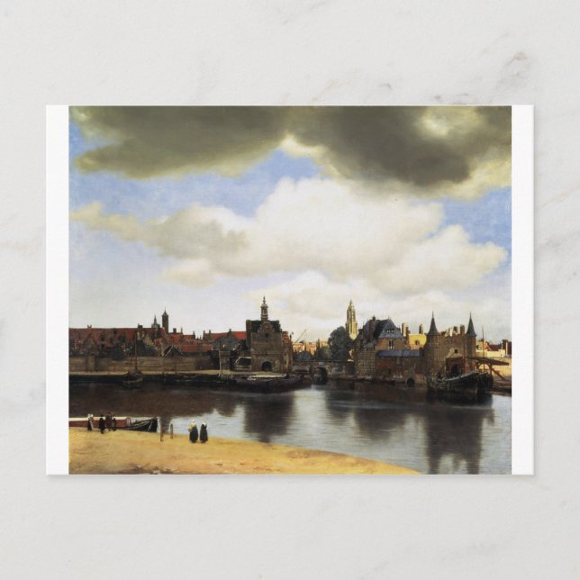 Postal Vista de Delft por Johannes Vermeer (Anverso)