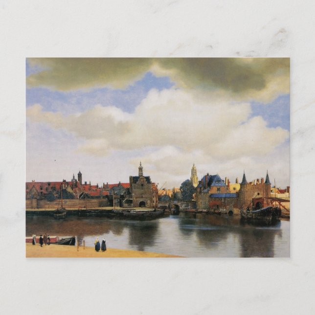 Postal Vista de Delft por Johannes Vermeer (Anverso)