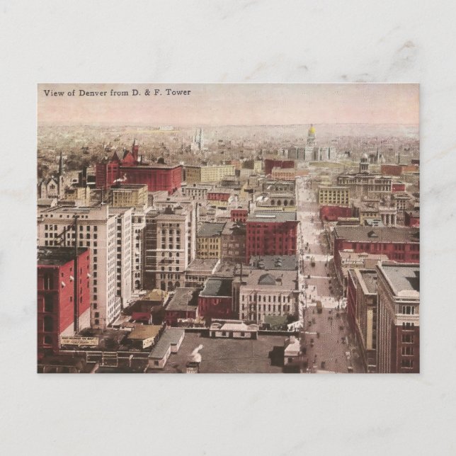 Postal Vista de Denver, CO desde la Torre D & F (Anverso)