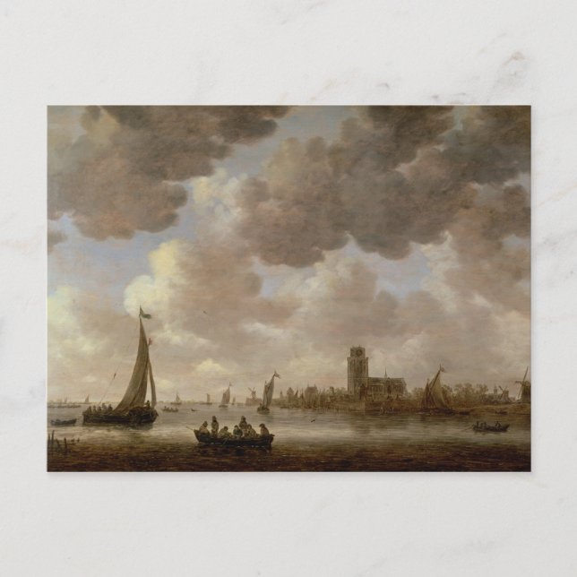 Postal Vista de Dordrecht Downstream desde Grote Kerk, (Anverso)