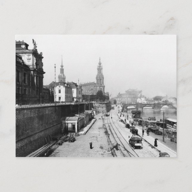 Postal Vista de Dresden desde la Bruehlsche Terrasse (Anverso)