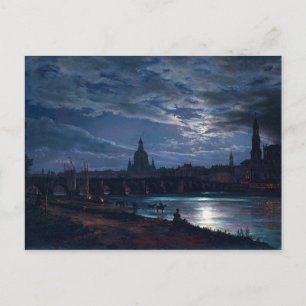 Postal Vista de Dresden por Moonlight de Johan C Dahl 183