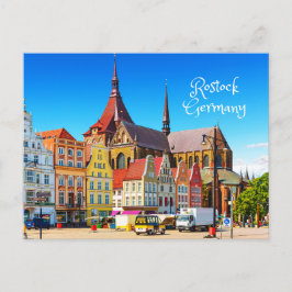 Postal Vista de edificios históricos de Rostock, Alemania