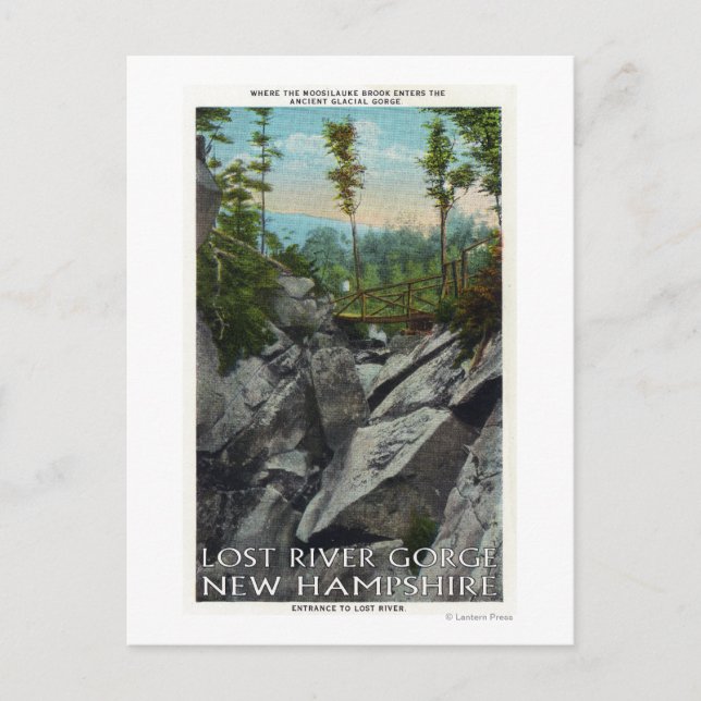 Postal Vista de entrada de una antigua garganta glacial (Anverso)