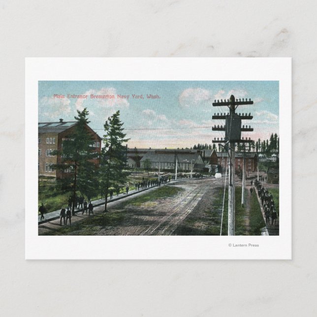Postal Vista de entrada principal de Navy Yard (Anverso)