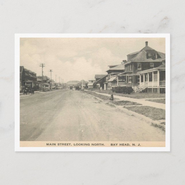 Postal Vista de época de Bay Head NJ 1910 (Anverso)