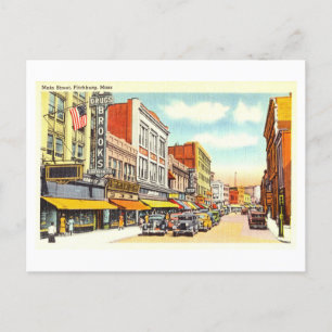 Postal Vista de época de Fitchburg, Massachusetts,
