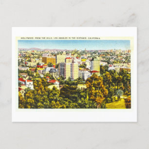 Postal Vista de época de Hollywood, California,