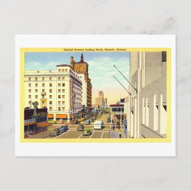 Postal Vista de época de Phoenix, Arizona, (Anverso)
