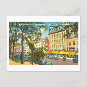 Postal Vista de época de Saratoga Springs, Nueva York,