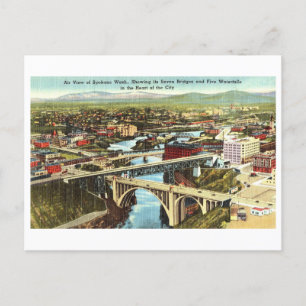 Postal Vista de época de Spokane, Washington,