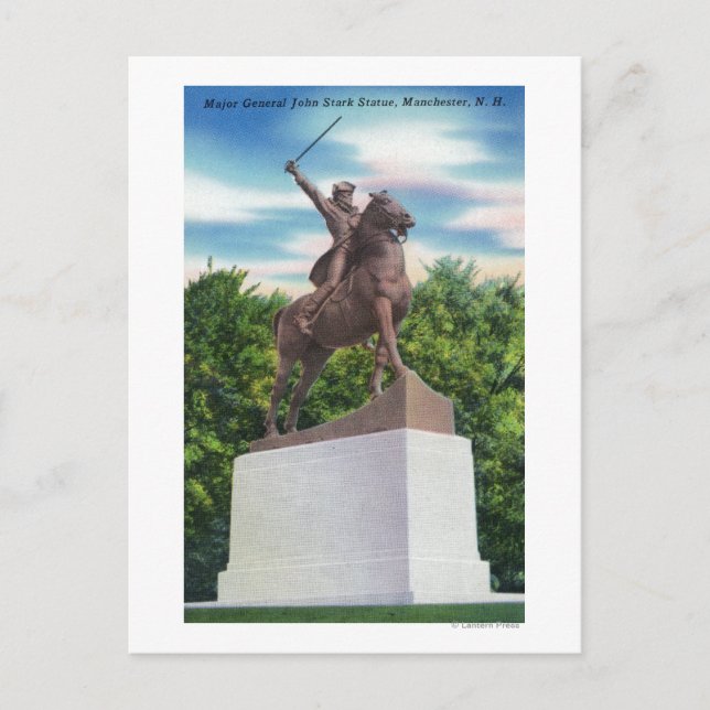 Postal Vista de estatua de Gen John Stark (Anverso)