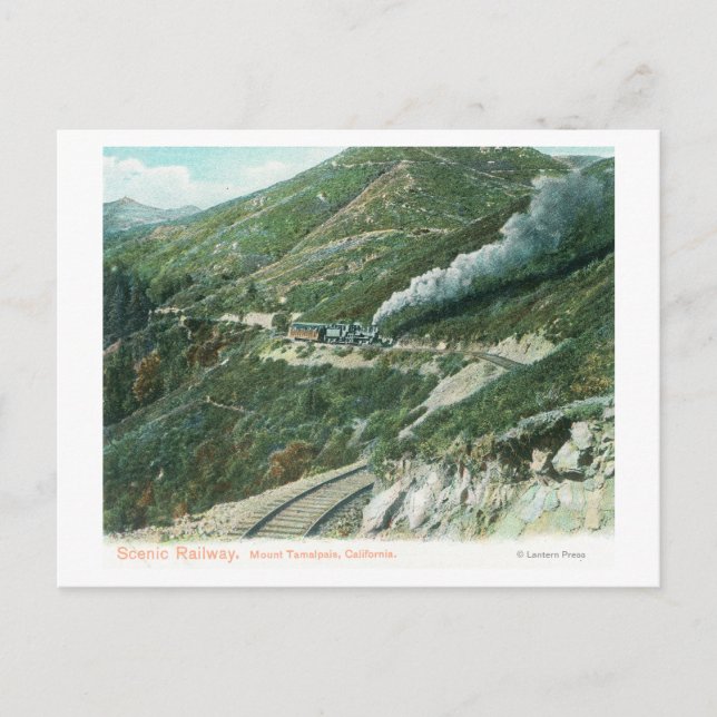 Postal Vista de ferrocarril panorámicaMt. Tamalpais, CA (Anverso)