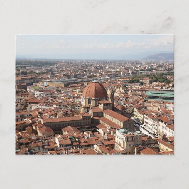 Postal Vista de Florencia, Italia desde la cima de la (Anverso)