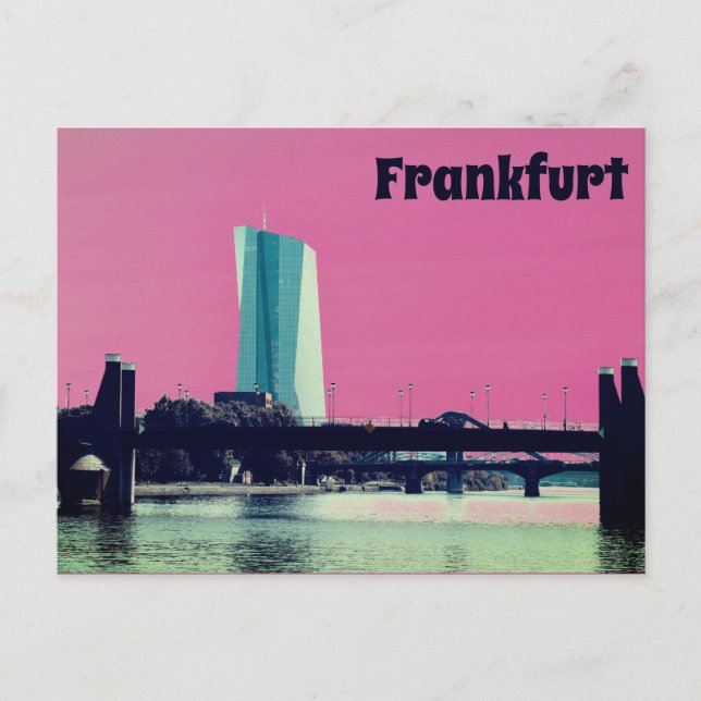 Postal Vista de Frankfurt & Pink Sky (Anverso)
