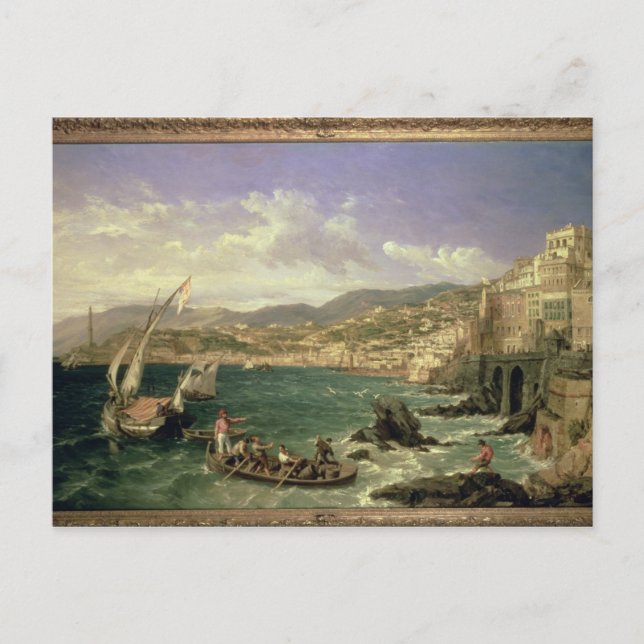 Postal Vista de Génova, 1854 (aceite sobre lienzo) (Anverso)