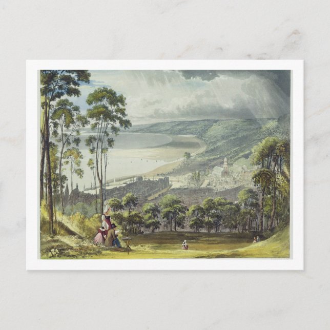 Postal Vista de Honfleur, desde "Vistas al Sena", engra (Anverso)