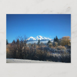 Postal Vista de invierno en el Monte Shasta, CA