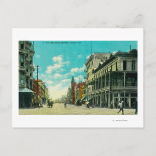 Postal Vista de J y Mariposa Street CornerFresno, CA