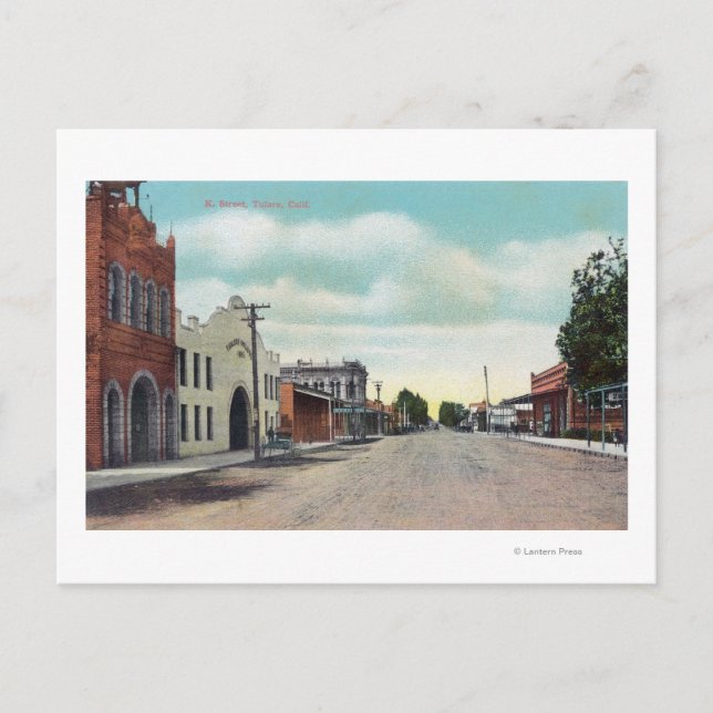 Postal Vista de K StreetTulare, CA (Anverso)