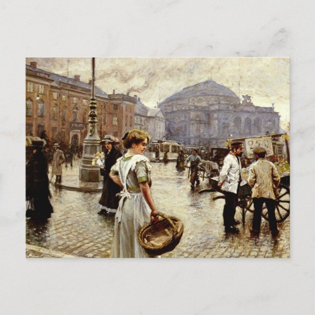 Postal Vista de Kongens Nytorv, Copenhague, (Anverso)