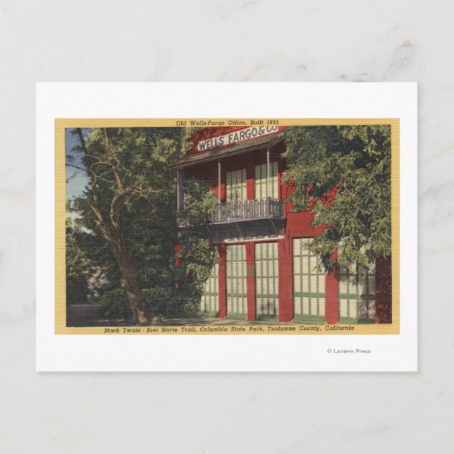 Postal Vista de la antigua oficina de Wells-Fargo (1855) (Anverso)