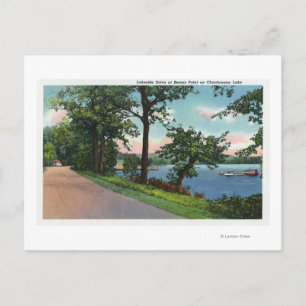 Postal Vista de la avenida Lakeside a lo largo del lago C