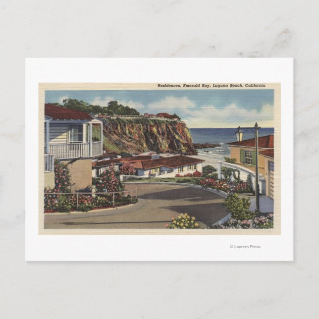 Postal Vista de la Bahía Esmeralda y sus residencias (Anverso)