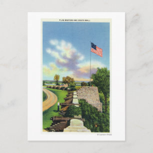 Postal Vista de la Basción de la Bandera y la Muralla del