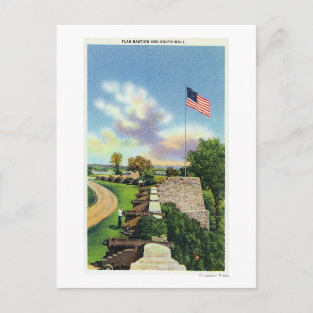 Postal Vista de la Basción de la Bandera y la Muralla del (Anverso)