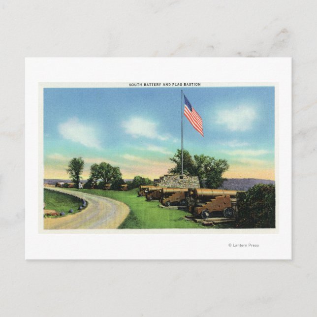 Postal Vista de la Batería Sur y el Bastión de Bandera (Anverso)