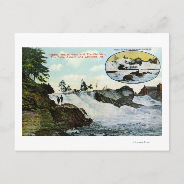 Postal Vista de la cabeza india, el anciano (Anverso)