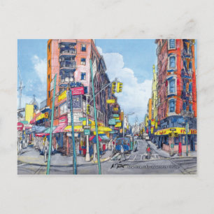 Postal Vista de la calle Chinatown Eldrige, Nueva York