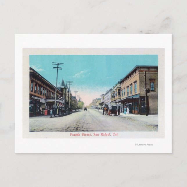 Postal Vista de la Calle CuartaSan Rafael, CA (Anverso)