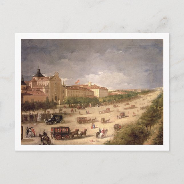 Postal Vista de la Calle de Alcalá, Madrid (óleo sobre li (Anverso)